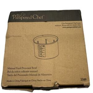 The Pampered Chef Manual Food Processor Bowl #2589 Replacement Clear Bowl W/ Lid